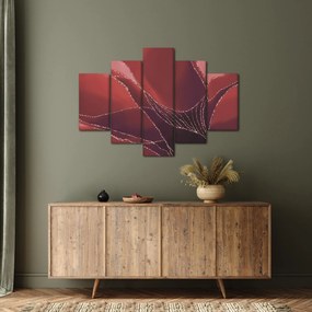 Obraz - Červená abstraktná kvetina N⁰2 (150x105 cm)