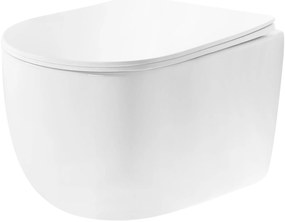 Rea Eddy, závesné záchodová misa Tornado Rimless 525x360x360 mm so sedátkom, REA-C6560
