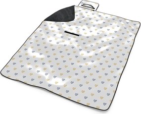 Sablio Plážová deka Maľované srdce na bielej: 200x140 cm