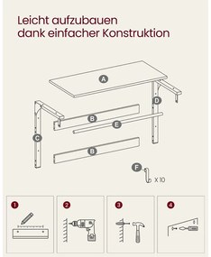 Nástenný vešiak s policou a vešiakovou tyčou, 10 háčikov, čierna, tmavo-hnedá farba, 42x80x30cm