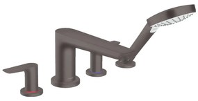 Hansgrohe Talis E, batéria na okraj vane, 4-otvorová inštalácia, kefovaná čierna chrómová, HAN-71748340
