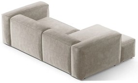 Béžová menčestrová rohová pohovka (ľavý roh/s leňoškou) Bergano – Cosmopolitan Design