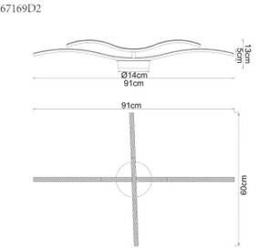 Globo 67169D2 - LED Prisadený luster JULES LED/20W/230V