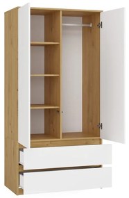 Šatní skříň MALWA I 90 cm dub artisan/bílá