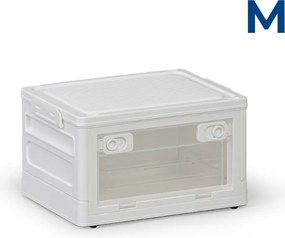 Skladací plastový regálový box M 20 l, 360x269x210 mm, biely