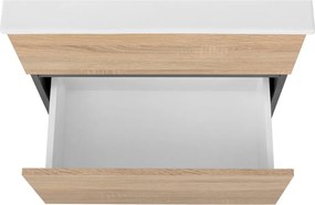 Závesná skrinka bez umývadla v dekore duba v prírodnej farbe 60x52 cm Wisla – Støraa