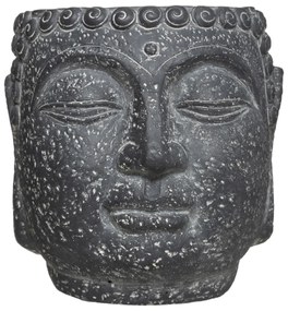 Cementový Buddha kvetináč antracit