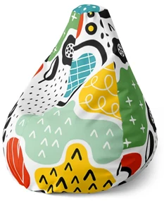 Sablio Sedací vak Pear Detské maľovanie - 140 x 100 x 25 cm
