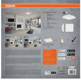 OSRAM OSRAM, ORBIS BACKLIGHT stropné svietidlo, 350x350mm, WIFI RGB + stmievateľné, OSRAM, 2800lm, 28W, IP20, biela, AC314090255