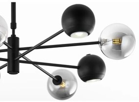 Jupiter 1975 - Luster na tyči MOKA 4xGU10/10W/230V + 4xG9/10W/230V čierna/chróm