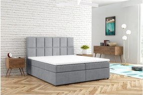 Svetlosivá boxspring posteľ s úložným priestorom 140x200 cm Flip – Ropez