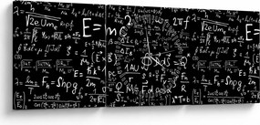 Obraz - Matematika (s hodinami) (90x30 cm)