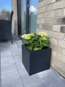 Kvetináč BLOCK, sklolaminát, 30x30x30 cm, antracit