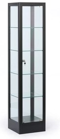 Presklená vitrína, 1800 × 400 × 400 mm, čierna