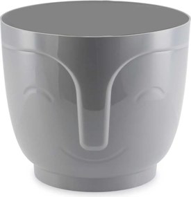 PLASTOVÝ KVETINÁČ ZOE SADA 2KS 16X18,5 CM+14,3X16,5 CM SIVÁ