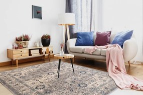 Koberec NAIN Ornament / rám 7586/51635 béžový / modrý