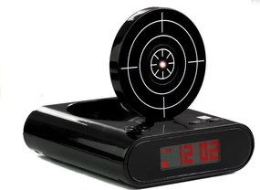 LEAN Toys Laserová pištoľ so štítom Budík čierny