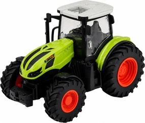 LEAN Toys Poľnohospodársky traktor s vyklápacím prívesom, diaľkovo ovládaný RC, zelený, mierka 1:24