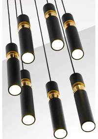 Jupiter 2015 - Luster na lanku ALAS 7xGU10/10W/230V čierna/zlatá
