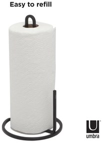 Čierny oceľový držiak na kuchynské utierky ø 17 cm Squire – Umbra