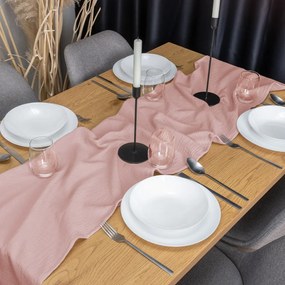 Biante Mušelínový behúň na stôl MSN-078 Púdrovo ružový 35x160 cm