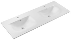 Dvojité keramické zápustné umyvadlo Sky1 120 cm matné bílé