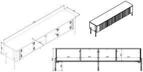 Cama TV stolík Vera 190 - béžová