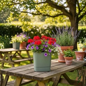 PLASTOVÝ KVETINÁČ CUBI 30X33 CM MÄTOVÁ