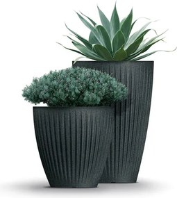 Vysoký kvetináč LATIE ROUND II 40 cm antracitový
