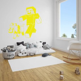 Veselá Stena Samolepka Minecraft so psom Farba: žlutá, Veľkosť: 60 x 58 cm