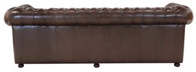 Pohovka štvormiestna Chesterfield Liverpool z pravej hovädzej kože Brown Brown
