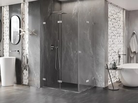 Mexen Lunar-F Duo, skladací sprchový kút 95 x 90 cm, 6mm číre sklo, chrómový profil, 836-095L-090P-01-00