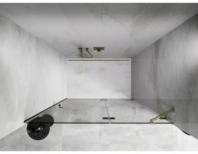 Mexen, Mexen Lunar pravé otočné sprchové dvere 130 cm, transparentné, zlaté - 834-130-000-50-00-P