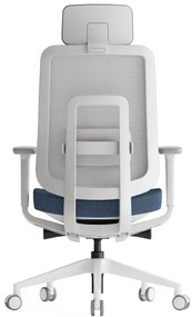 Kancelárska ergonomická stolička K42 White — sieť, látka, biela / viac farieb Modrá