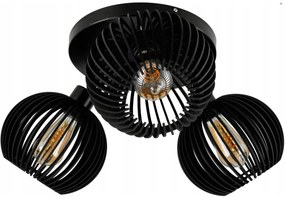 BERGE LED stropný závesný luster 3xE27 - nastaviteľný - drevený - čierny