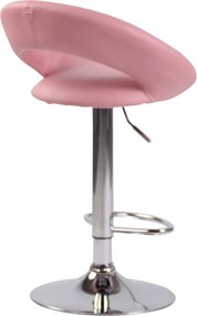 2x Barová stoličkaOlinda - koženka, chróm rám - ružová