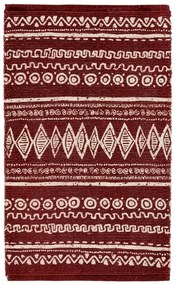 Červeno-biely bavlnený koberec Webtappeti Ethnic, 55 x 110 cm