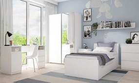 Šatníková skriňa Carlos 150/61 2D, biela, 150 cm