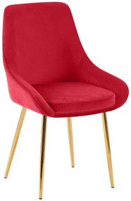 Sada 2 ks jedálenskej stoličky Elmira zamat - červená