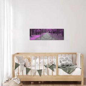 Obraz - Cesta parkom (s hodinami) (90x30 cm)