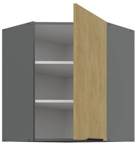 Rohová horná kuchynská skrinka Carminia 60x60 GN-72 1F (45) (dub cremona + antracit). Akcia -20%. Vlastná spoľahlivá doprava až k Vám domov. 1127936