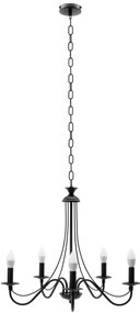 Toolight - Závesné svietidlo 5xE14 60W APP210-3CPR, čierna, OSW-08146
