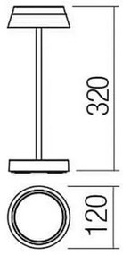 Redo 90306 - LED Stmievateľná stolná lampa ILUNA LED/2,5W/5V 3000 mAh IP65 biela