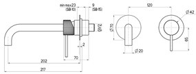 Sapho Sapho, ULTRASAN 2-prvková podomietková umývadlová batéria, hubica 20cm, čierná mat/zlato mat, UT018VBG