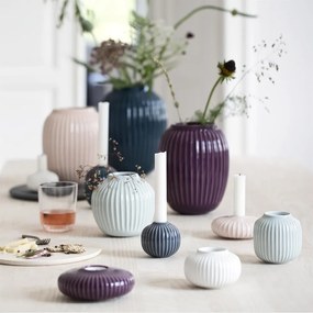 Mentolovomodrá kameninová váza Kähler Design Hammershoi, výška 12,5 cm