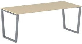 Kancelársky stôl PRIMO IMPRESS, 200x90 cm, sivostrieborná podnož, breza