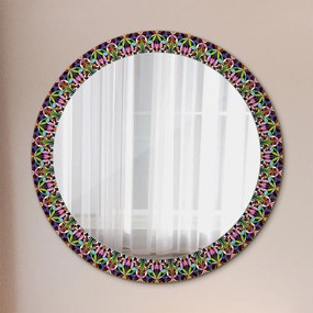 Okrúhle ozdobné zrkadlo na stenu Psychedelic mandala vzor fi 80 cm