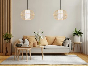 Toolight Natural, závesné stropné svietidlo 50cm 1xE27 APP1632-1CP, prírodná hnedá-biela, OSW-05144
