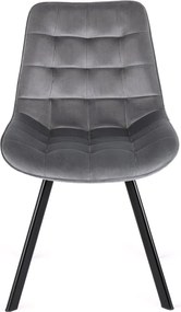 Sada stola CLARK 120-160 cm, lesklá čierna, a 4 stoličiek RICK, sivé