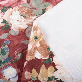 Biante Dekoračný záves PM-054 Maľované kvety na ružovom 145x190 cm